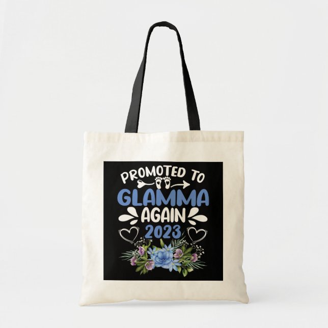 Promoted To Glamma Again 2023 Floral Mother's Day Tote Bag (Front)