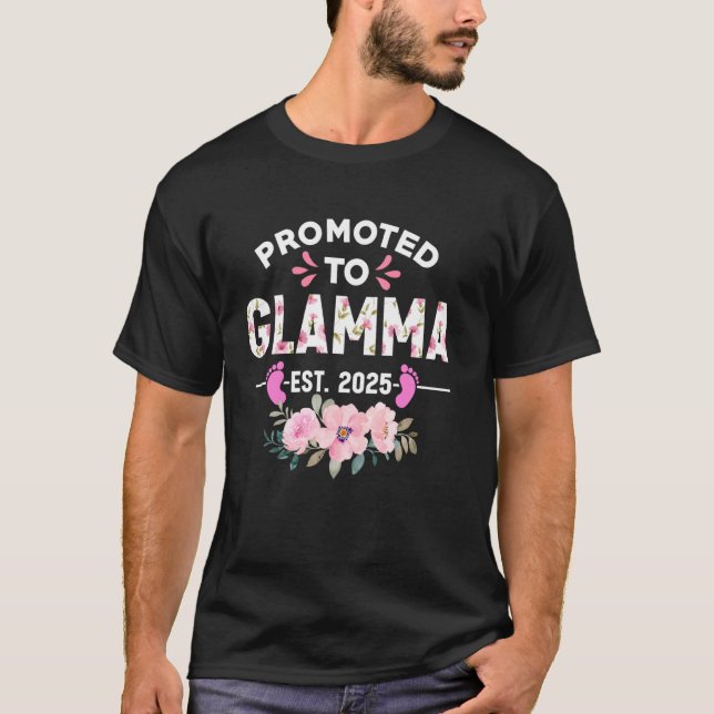 Promoted To Glamma Est 2025 Gifts First Time Grand T-Shirt (Front)