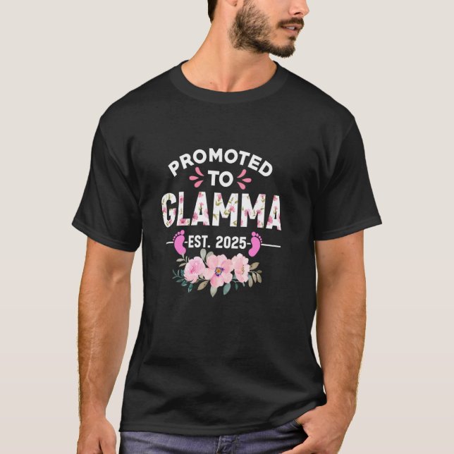 Promoted To Glamma Est 2025 Gifts First Time Grand T-Shirt (Front)