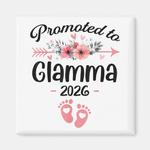 Promoted To Glamma Est 2026 Floral _1 Magnet
