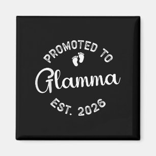 Promoted To Glamma Est 2026 New Grandma Mothers Da Magnet