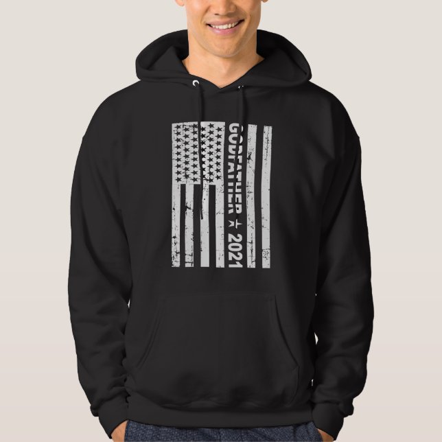Promoted to Godfather 2021 American Flag Hoodie (Front)