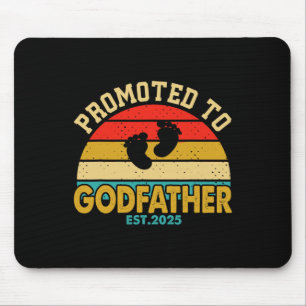 Promoted To Godfather 2025 Vintage Shirt New Fathe Mouse Mat