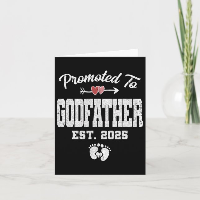 Promoted To Godfather Est 2025 Funny First Time Fa Card (Front)