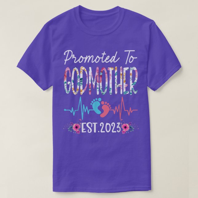 Promoted to Godmother 2023 Mothers Day Christmas F T-Shirt (Design Front)