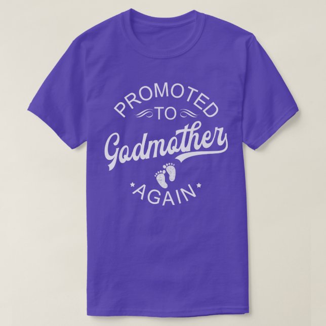 Promoted To Godmother Again Pregnancy Announcement T-Shirt (Design Front)