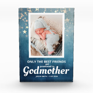 Promoted to Godmother Announcement Baby Photo Block