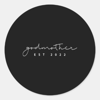 Promoted To Godmother Est 2022 Pregnancy Announcet Classic Round Sticker