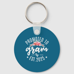 Promoted To Gram 2025 Flower First Time New Grandm Key Ring