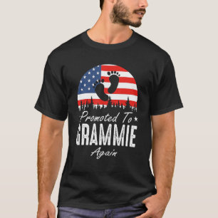 Promoted To Grammie Again 2024 US Flag Father's Da T-Shirt