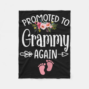 Promoted To Grammy Again Shirt Flower New Grammy  Fleece Blanket