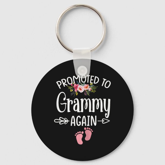 Promoted To Grammy Again Shirt Flower New Grammy  Key Ring (Front)