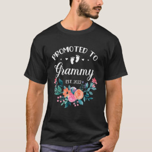 Promoted To Grammy Est 2022 Women Flower First Tim T-Shirt