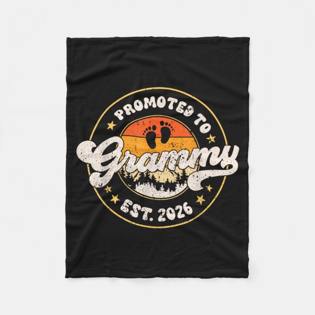 Promoted To Grammy Est. 2026 Grandmother Announcem Fleece Blanket (Front)