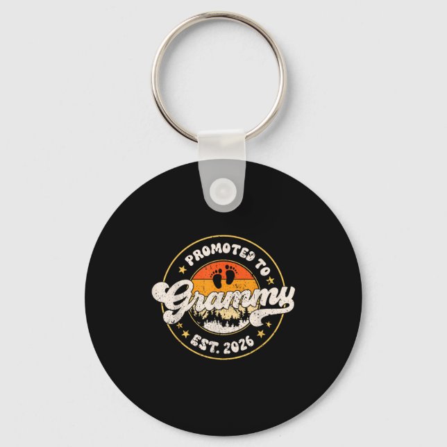 Promoted To Grammy Est. 2026 Grandmother Announcem Key Ring (Front)