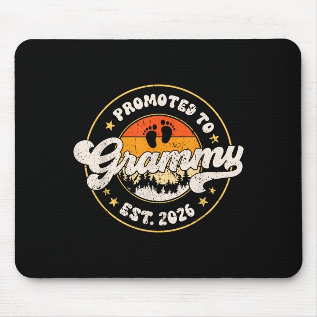 Promoted To Grammy Est. 2026 Grandmother Announcem Mouse Mat (Front)