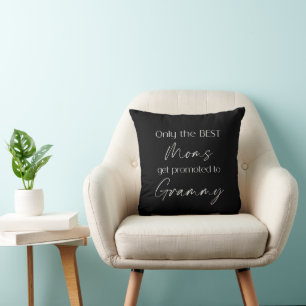 Promoted to Grammy   Simple Black and White Text T Cushion