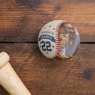 Promoted to Gramps   New Grandfather Photo Baseball
