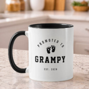 Promoted to Grampy Mug New Grandpa Gift