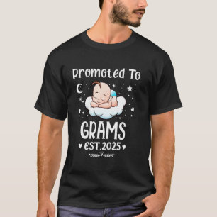 Promoted To Grams EST. 2025 Mother's Day Cute Hear T-Shirt