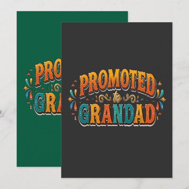 Promoted to Grandad Announcement (Front/Back)