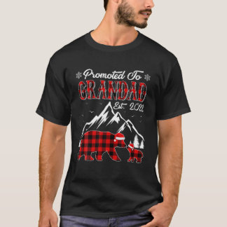Promoted To Grandad Est 2022 Bear Christmas Red Pl T-Shirt