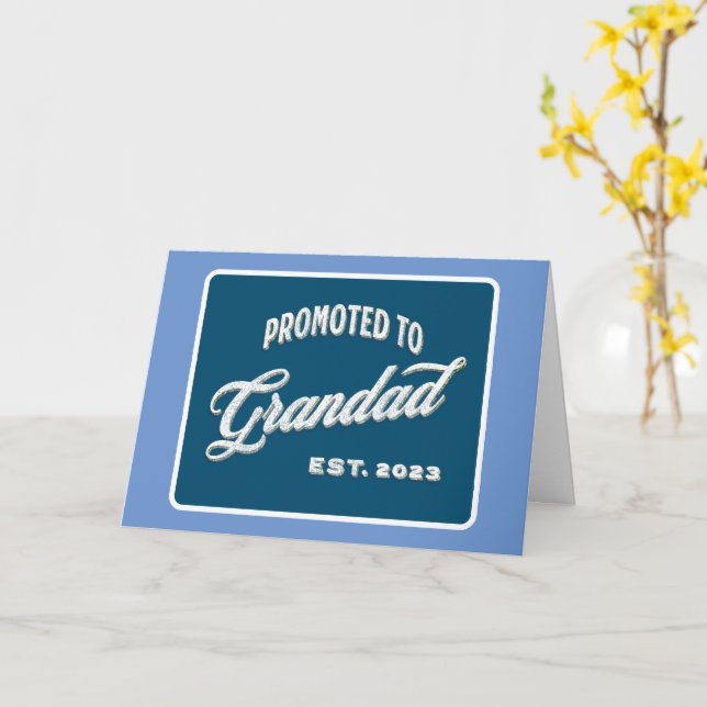 Promoted To Grandad Est. 2023 For New Grandfather Card (Yellow Flower)