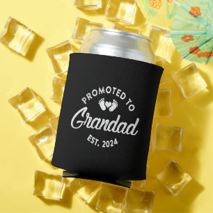 Promoted To Grandad Est 2024 Funny New Grandad Can Cooler