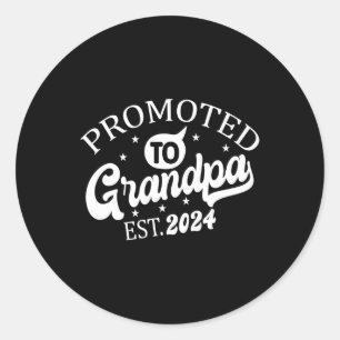 Promoted To Grandad Est 2024 New Grandad Gift Classic Round Sticker