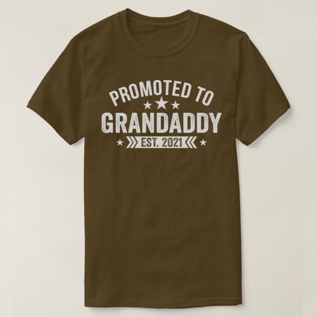 Promoted To Grandaddy EST 2021 Fathers Day T-Shirt (Design Front)