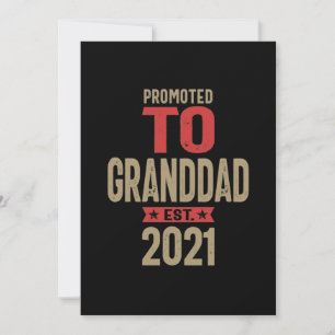 Promoted To Granddad Est 2021   Grandfather Thank You Card