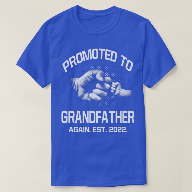 Promoted To Grandfather Again EST 2022 Christmas F T-Shirt (Design Front)
