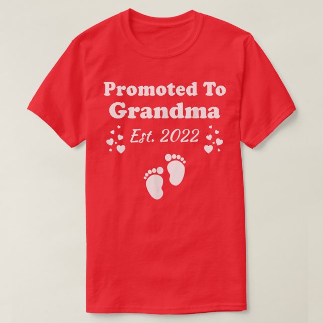 Promoted To Grandma 2022 Pregnancy Announcement T- T-Shirt (Design Front)