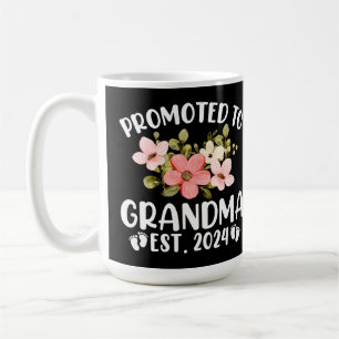 Promoted To Grandma 2024 First Time Nana Floral Coffee Mug