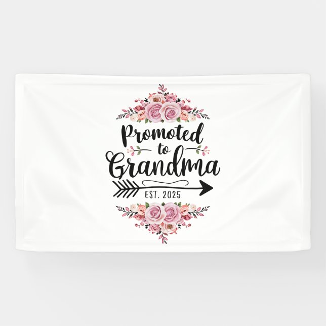 Promoted To Grandma 2025 Pregnancy Announcement Banner (Horizontal)