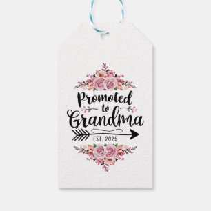 Promoted To Grandma 2025 Pregnancy Announcement Gift Tags