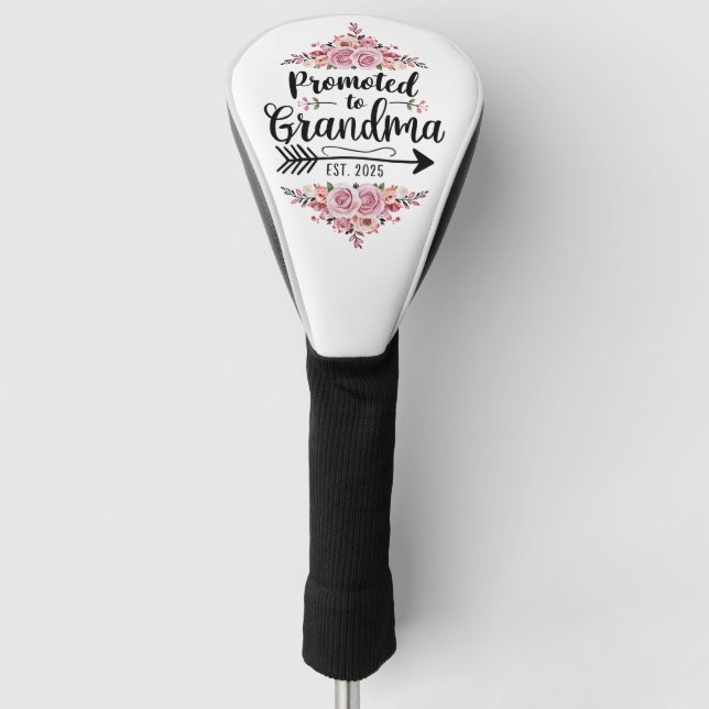 Promoted To Grandma 2025 Pregnancy Announcement Golf Head Cover (Front)