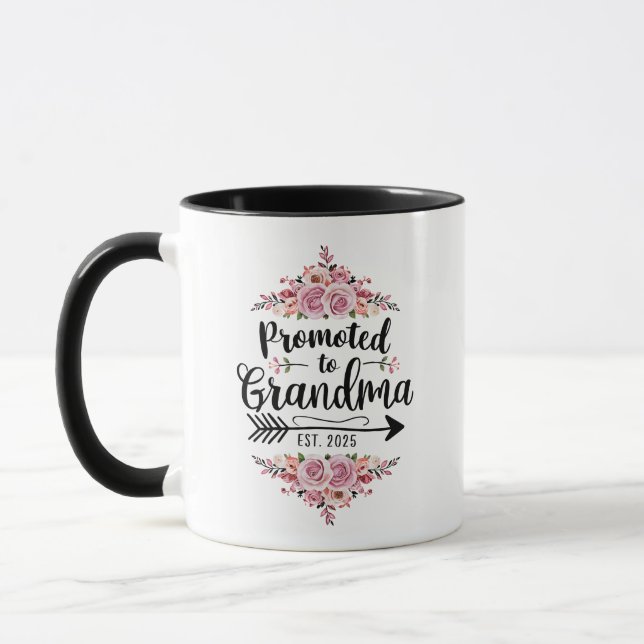 Promoted To Grandma 2025 Pregnancy Announcement Mug (Left)