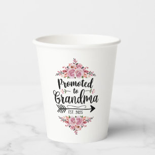 Promoted To Grandma 2025 Pregnancy Announcement Paper Cups