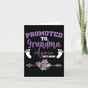 Promoted to grandma 2026 cute flower summer mother card