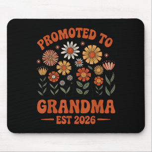 Promoted To Grandma 2026 Grandma 2026 Floral Retro Mouse Mat
