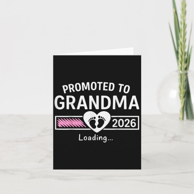 Promoted To Grandma 2026 Grandma Est 2026 Soon To  Card (Front)