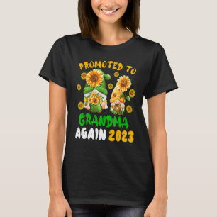 Promoted To Grandma Again 2023 Two Floral Gnomes P T-Shirt