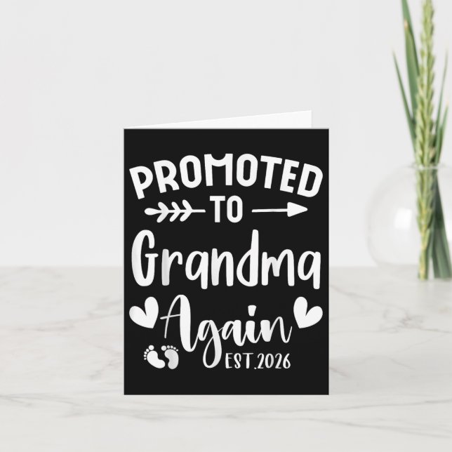 Promoted To Grandma Again 2026 Cute Family Pregnan Card (Front)