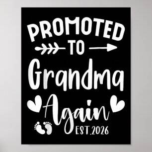 Promoted To Grandma Again 2026 Cute Family Pregnan Poster
