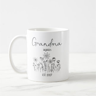 Promoted To Grandma Again EST 2027 Wildflowers Coffee Mug
