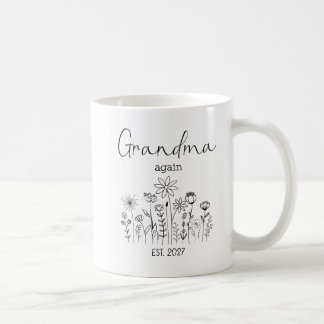 Promoted To Grandma Again EST 2027 Wildflowers Coffee Mug