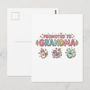 Promoted to Grandma Announcement Postcard