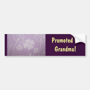 Promoted to Grandma! bumper stickers Lavender