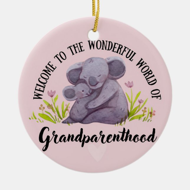 Promoted to grandma ceramic tree decoration (Front)